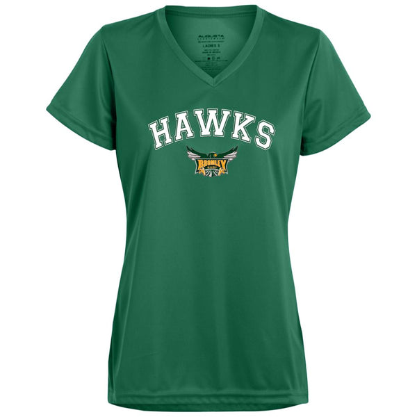 Hawk Originals (HAWKS arched w/Logo) Ladies’ Moisture-Wicking V-Neck Tee