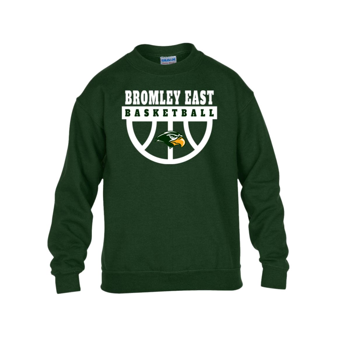 Hawk Originals (BROMLEY EAST BASKETBALL w/Hawk) Gildan Kids Heavy Blend Fleece Crew