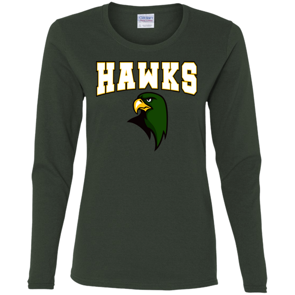Hawk Originals (HAWKS w/Hawk)  Ladies' Cotton LS T-Shirt