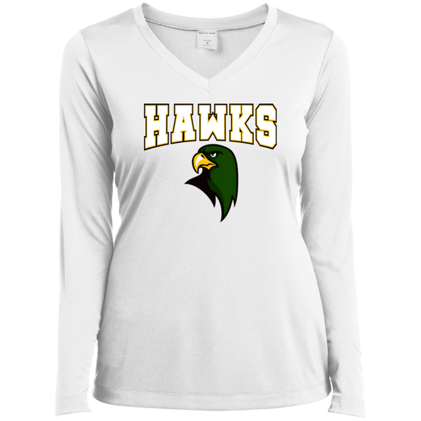 Hawk Originals (HAWKS w/Hawk) Ladies' LS Performance V-Neck T-Shirt