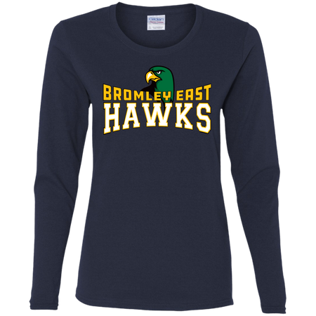 Hawk Originals (BROMLEY EAST HAWKS w/Hawk) Ladies' Cotton LS T-Shirt